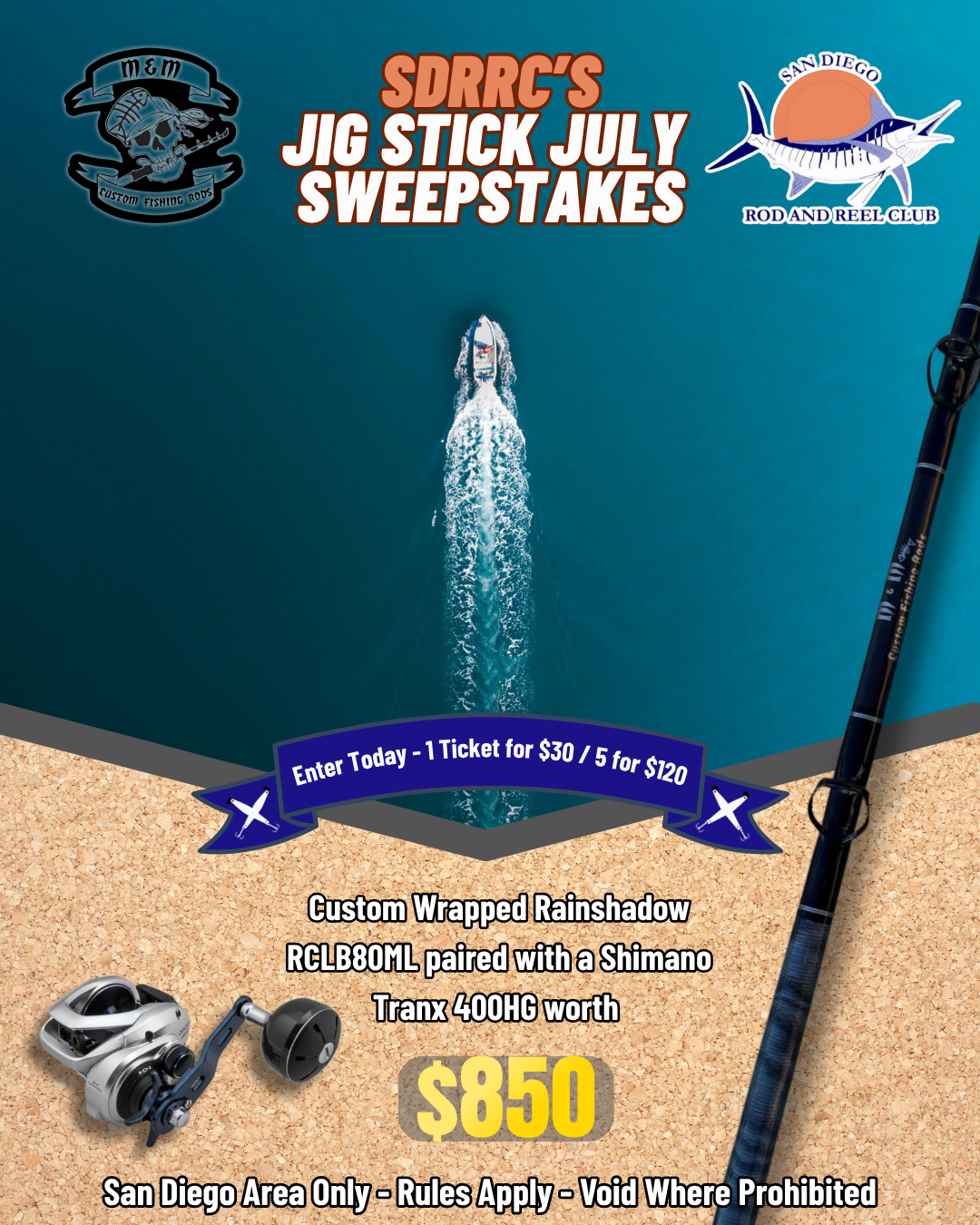 M&M Custom Rods, Jig Stick Sweepstakes Tickets